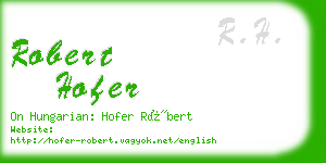 robert hofer business card